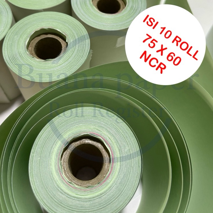 

KODE 9GIC9 kertas ncr roll 2ply putih hijau 75x6 TMU 22