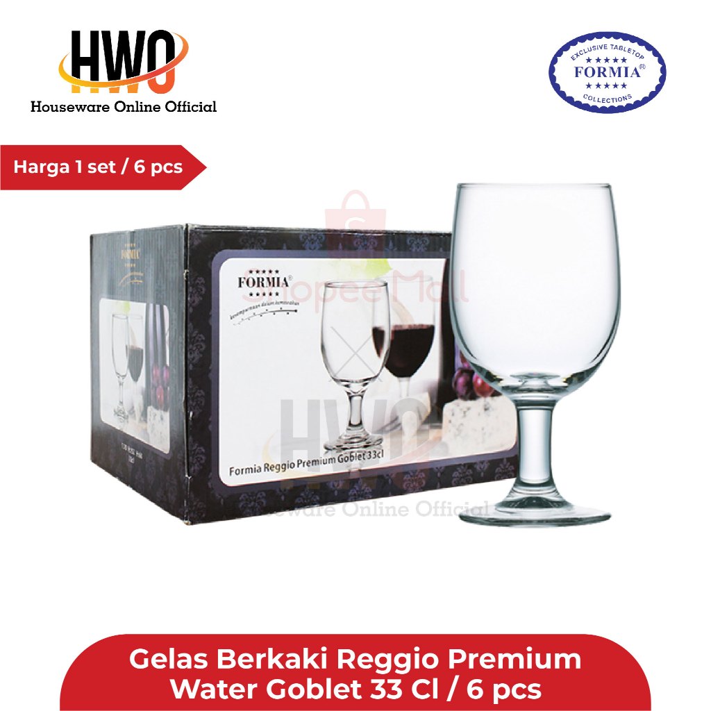 Formia Gelas Berkaki Reggio Premium Water Goblet 33 Cl / 6 pcs
