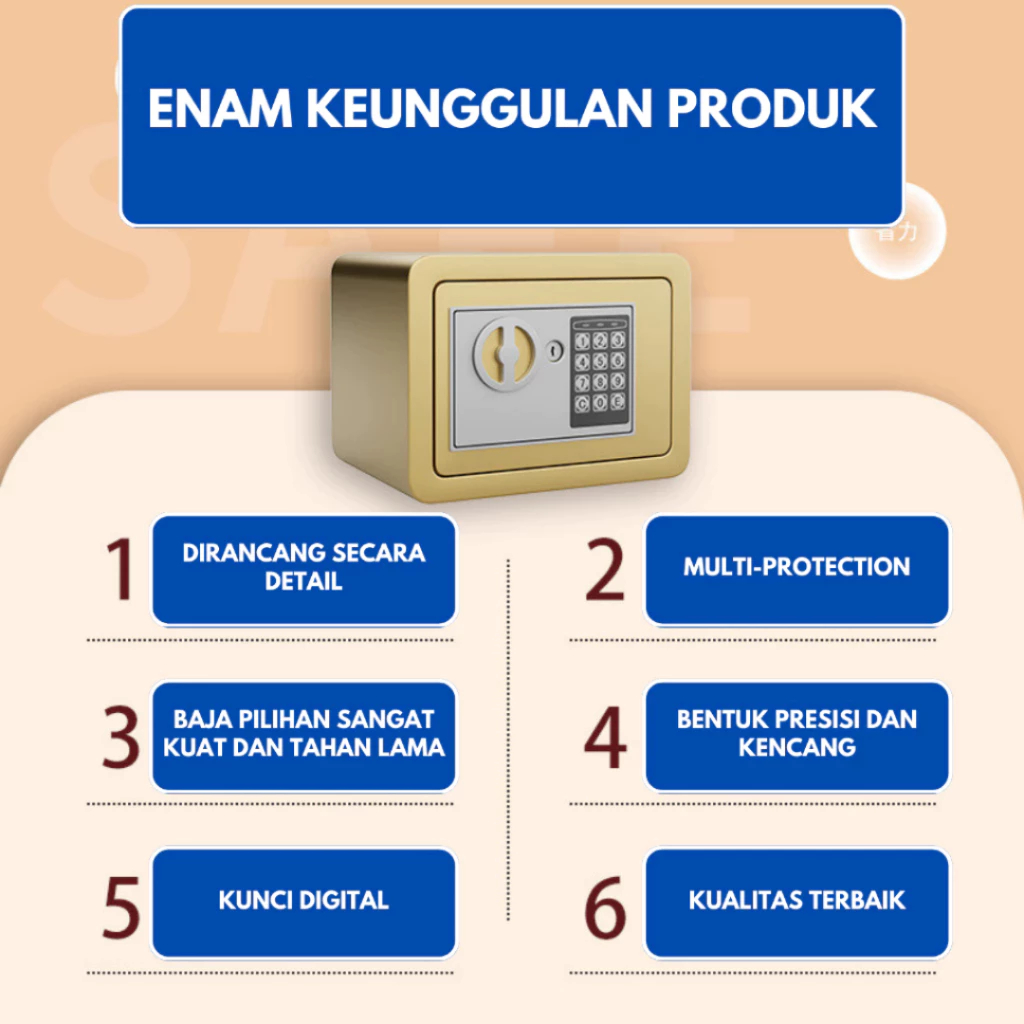 Brankas Mini Kunci PIN Brankas Mini Electric Brankas Uang Dan Emas Safety Deposit Box Manual