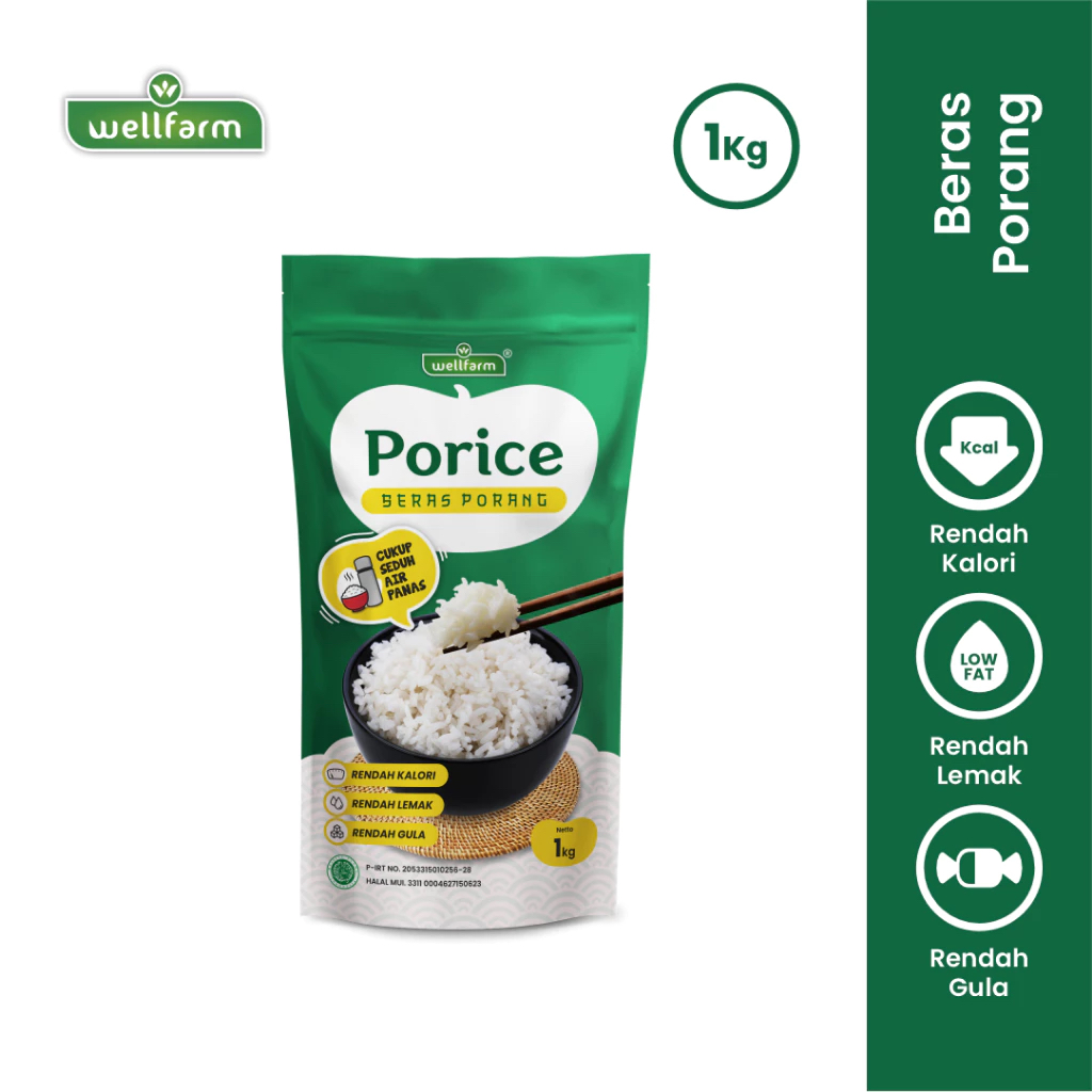 Beras Porang 1Kg PoRICE- WellFarm Instan Shirataki Konjac Rice