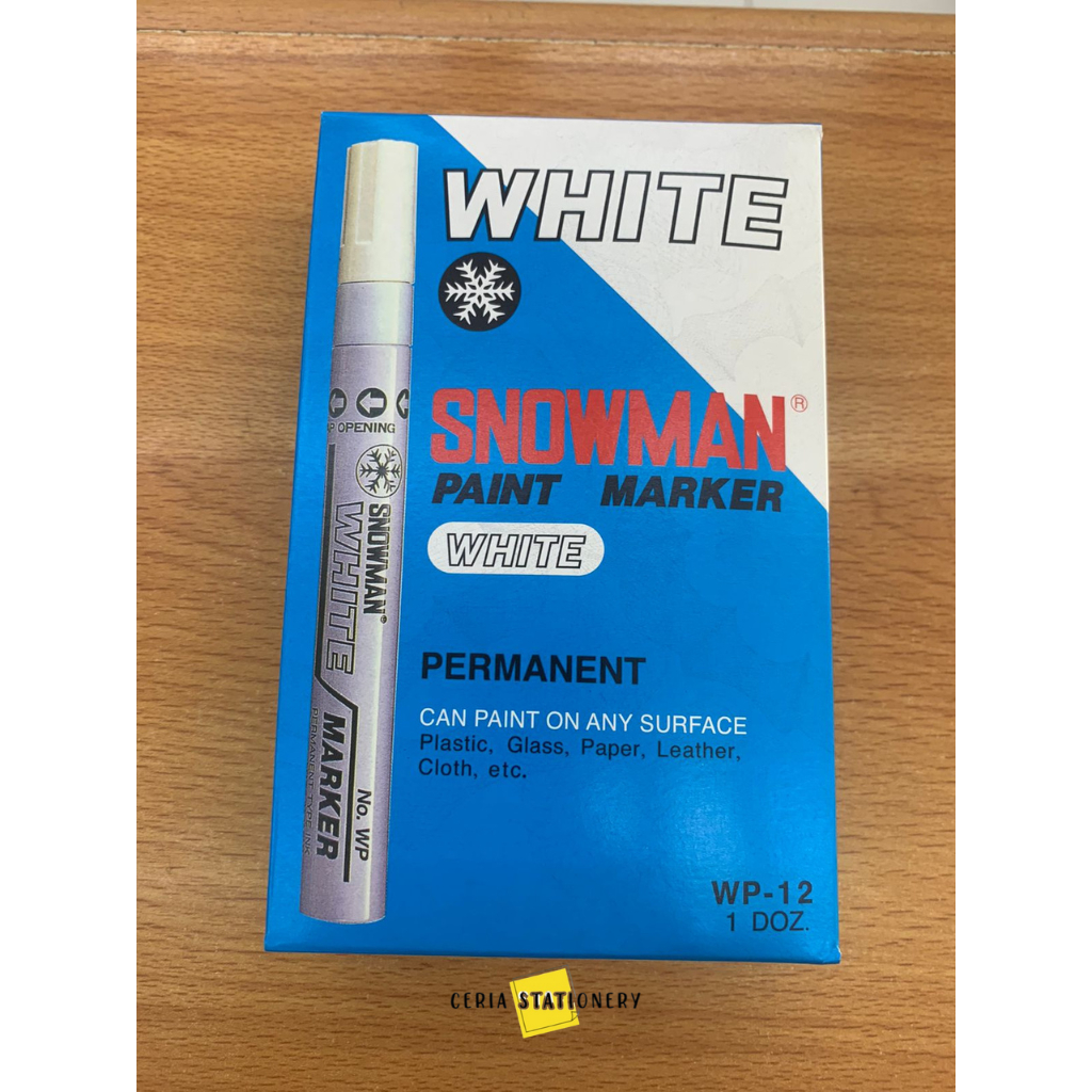 

Spidol Permanent Paint Marker Snowman White / Spidol Permanen Putih