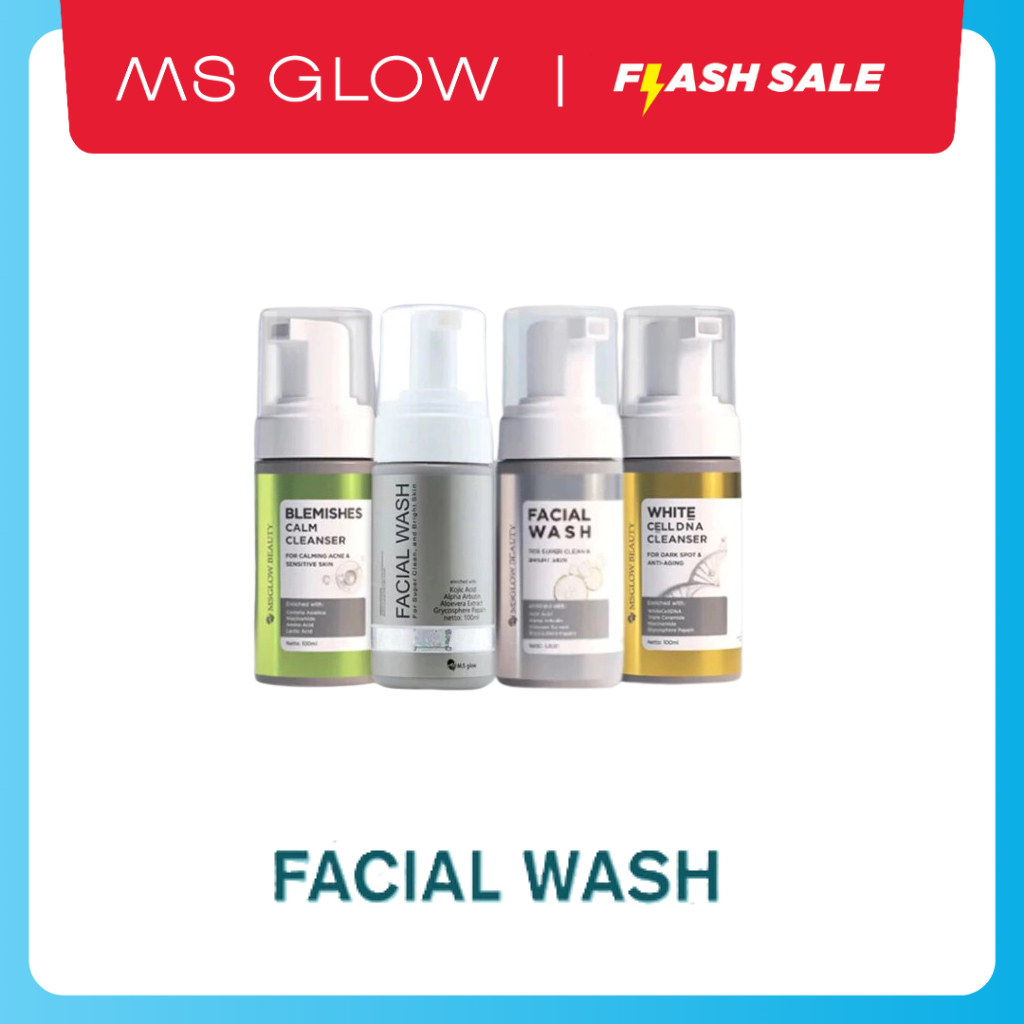 Ms Glow Facial Wash Beauty New | Blemish Calm Cleanser & White Cell DNA (WCD) | Sabun Muka dan Wajah