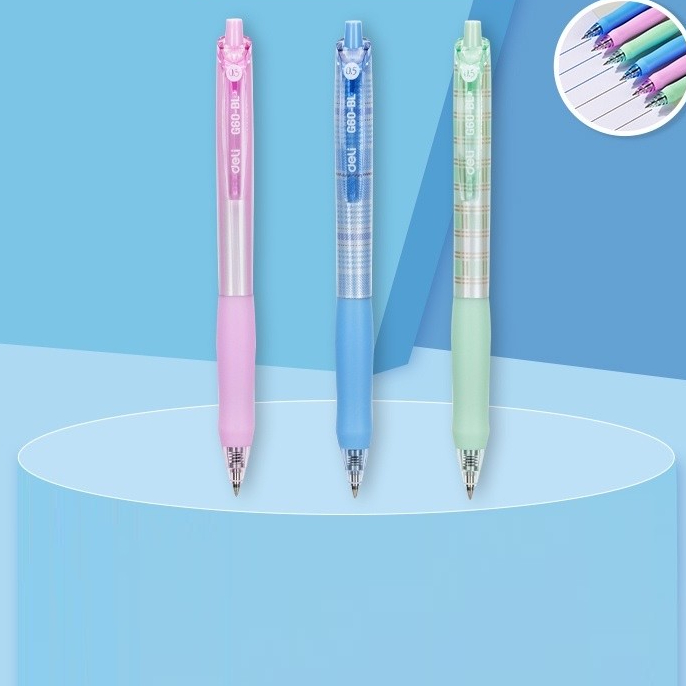

Deli EG60 Retracable Gel Pen / Pulpen Gel Cetak 0.5 mm Tinta Hitam Desain Corak
