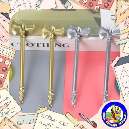 

Pulpen Gel Hitam Motif Palu Kapak Unik / Pen Stormbreaker Super Hero Marvel Thor S0267
