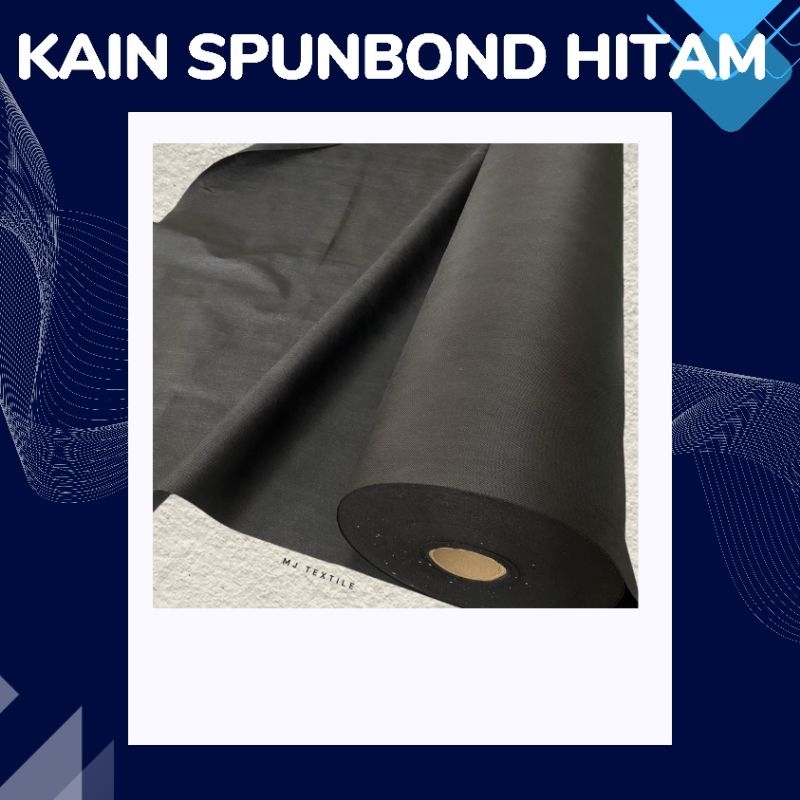 KAIN SPUNBOND HITAM POLOS BAWAH KAMHAR SOFA KERAJINAN TANGAN LEBAR 2.1 METER METERAN