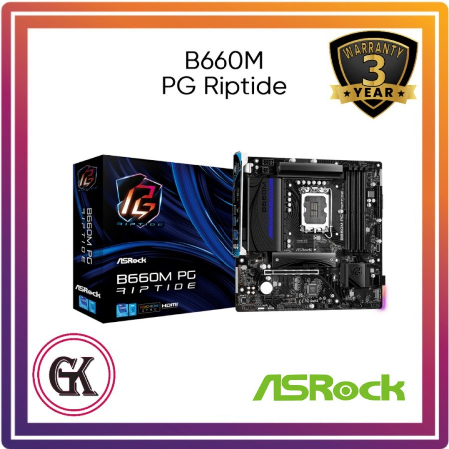 MOTHERBOARD ASROCK B660M PG RIPTIDE (LGA1700 / B660 / DDR4)