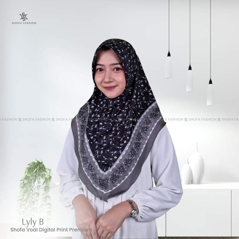 hijab motif sublim bunga tangakai kecil ANR