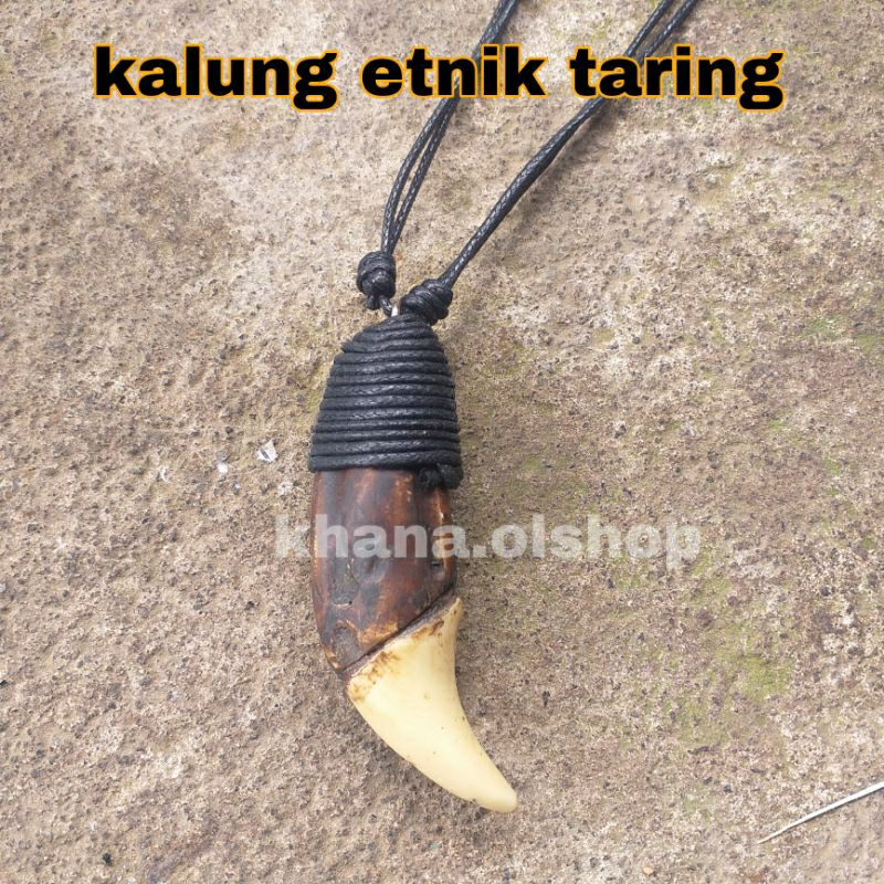 Kalung Etnik Pria Taring Macan Beruang