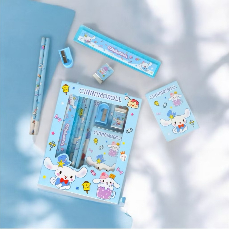 

MMM Alat Tulis Set 6 IN 1 Stationery Set Karakter Lucu Pensil Rautan Penghapus Penggaris Set 6pcs Perlengkapan Alat Tulis Sekolah Anak-Anak TK