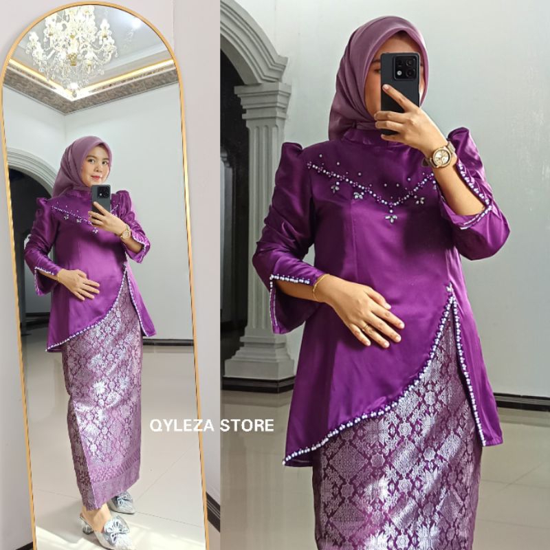 Baju kurung melayu Nasha dan rok songket / setelan kurung melayu rok span songket / baju kondangan m