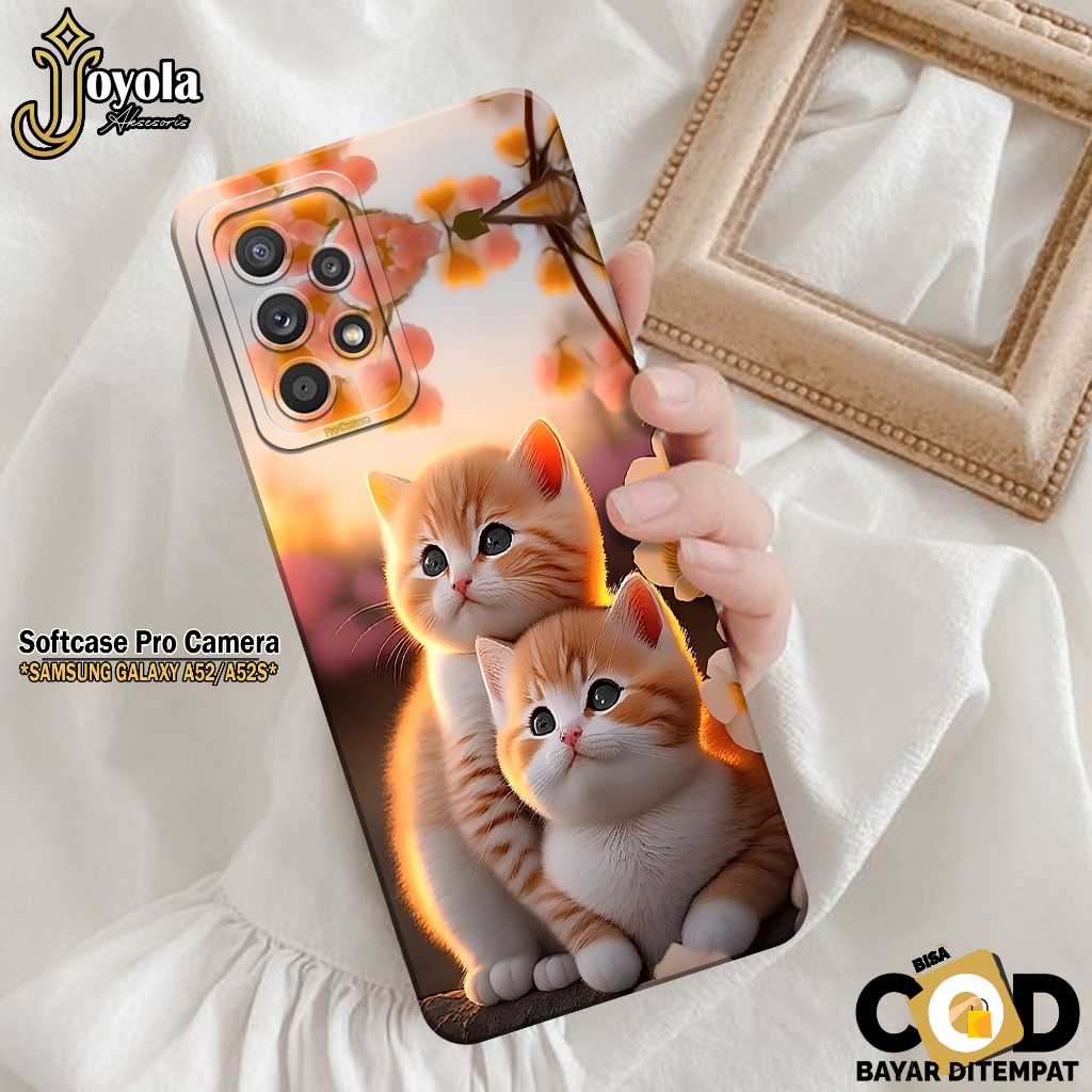 JOYOLA Case Samsung Galaxy A52/A52S Fashion Case Kucing Softcase Samsung Galaxy A52/A52S Pro Camera 