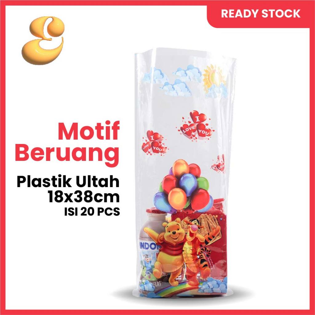 

Plastik OPP Ultah Ukuran 18x38cm Motif Beruang + PITA KAWAT PENGIKAT 20pcs/pack Ulang Tahun/Bingkisan