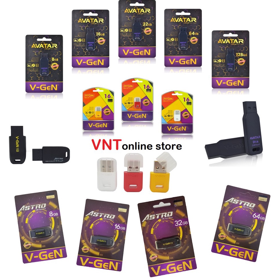 Terpercaya Flashdisk 4gb 8gb 16gb 32gb 64gb 128gb ASTRO ATOM AVATAR VGEN USB Flash Disk 8163264128 G