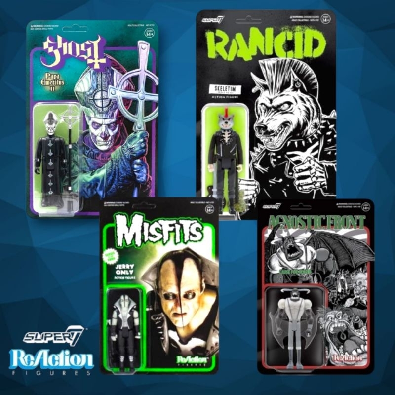 JUAL FIGURE REACTION SUPER 7 BAND OFFICIAL RANCID GHOST MISFITS AGNOSTIC FRONT
