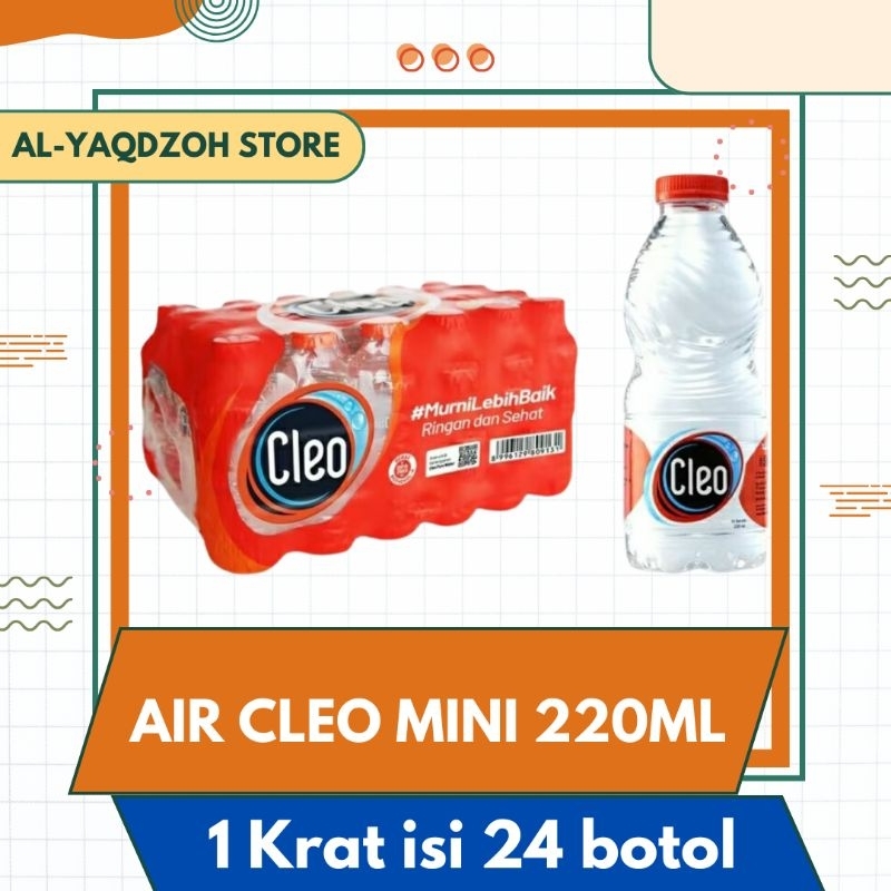 

Air Murni Botol | CLEO 220ml | 1 krat isi 24 botol