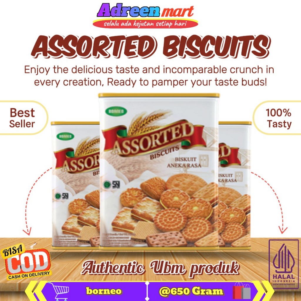 UBM BORNEO ASSORTED BISCUIT 350|650 Gram