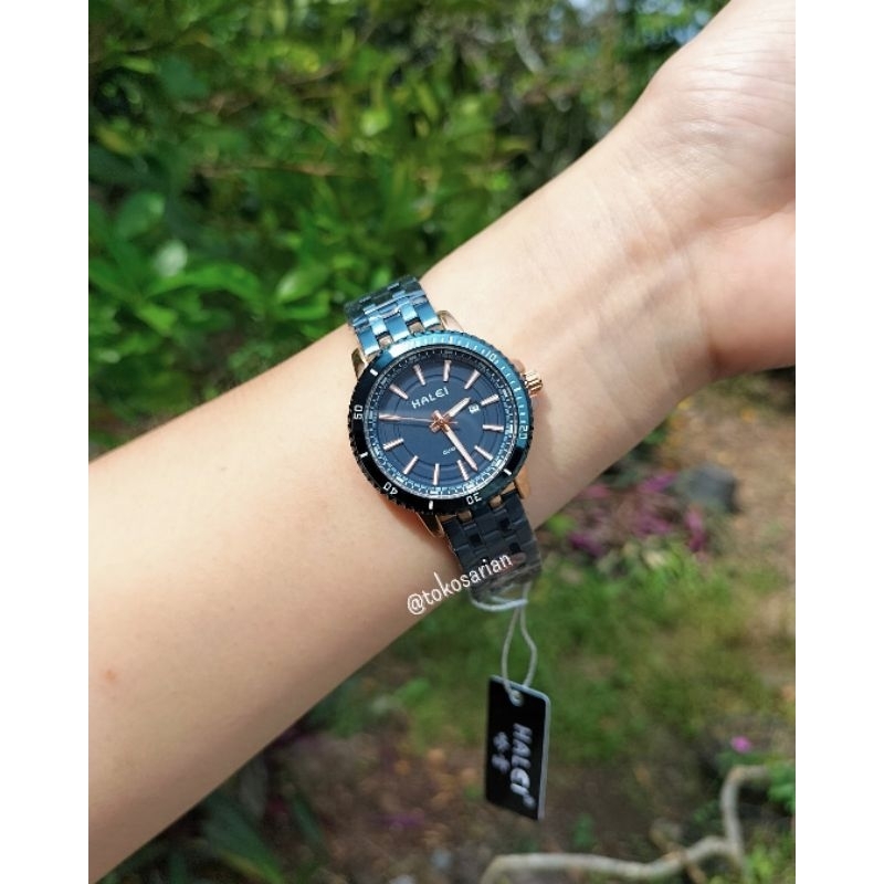 Jam Tangan Halei 8034L Original Bergaransi Jam Tangan Rantai Analog Wanita