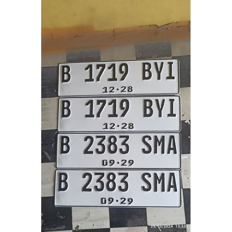 nomor plat mobil sepasang font baru