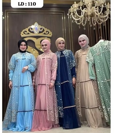 Dress babydoll outer Brokat shellasaukia