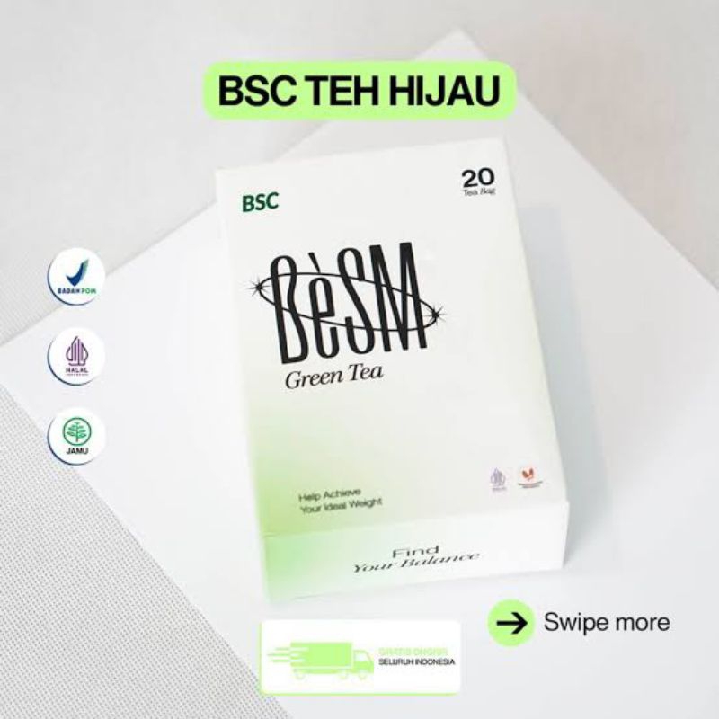

[READY STOK] BSC | BESM Minuman teh hijau ( Isi 20 Kantong Teh)
