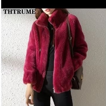 jaket bulu wanita ala-ala korea/jaket bulu musim dingin/jaket wanita kekinian