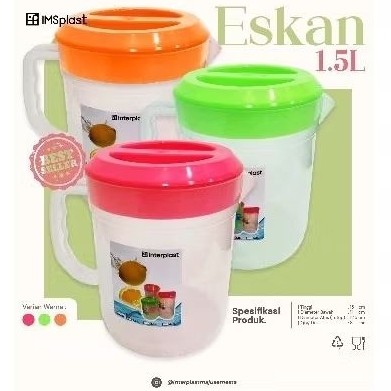 Interplast-Eskan Plastik 1.5L dan 2.1L/Teko Plastik/Water Jug Interplast