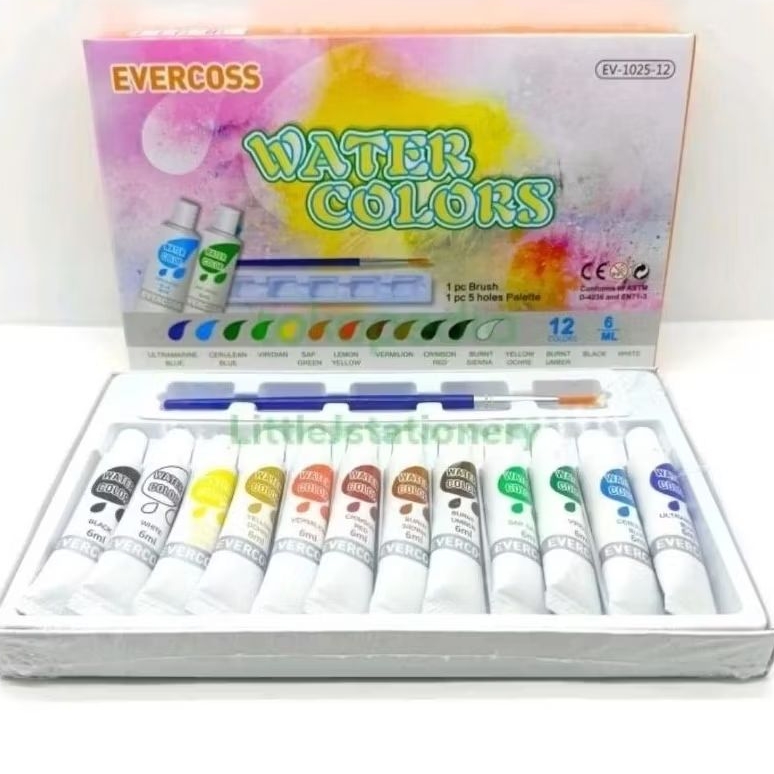 

Cat air water colour Free Kuas & palet 12 warna