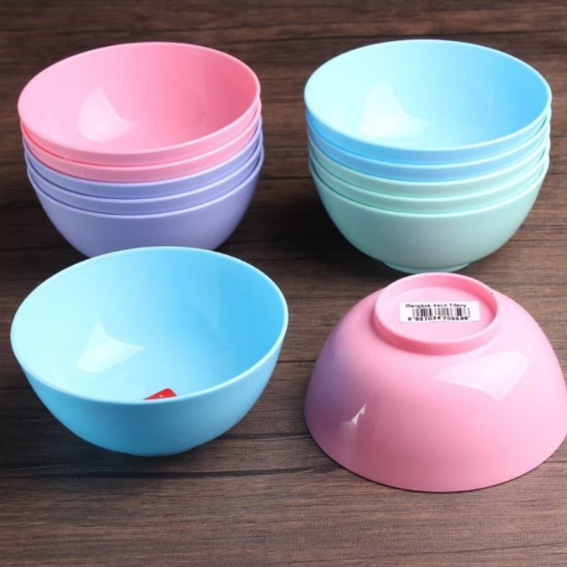 6pcs Mangkok Plastik kecil Viola Mangkok Anak Warna Warni