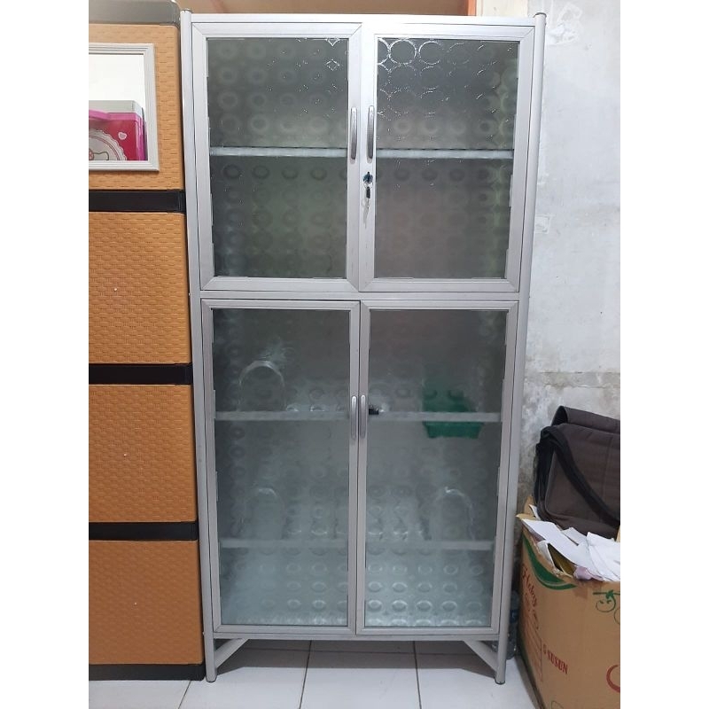 RAK PIRING 2 PINTU FULL KACA