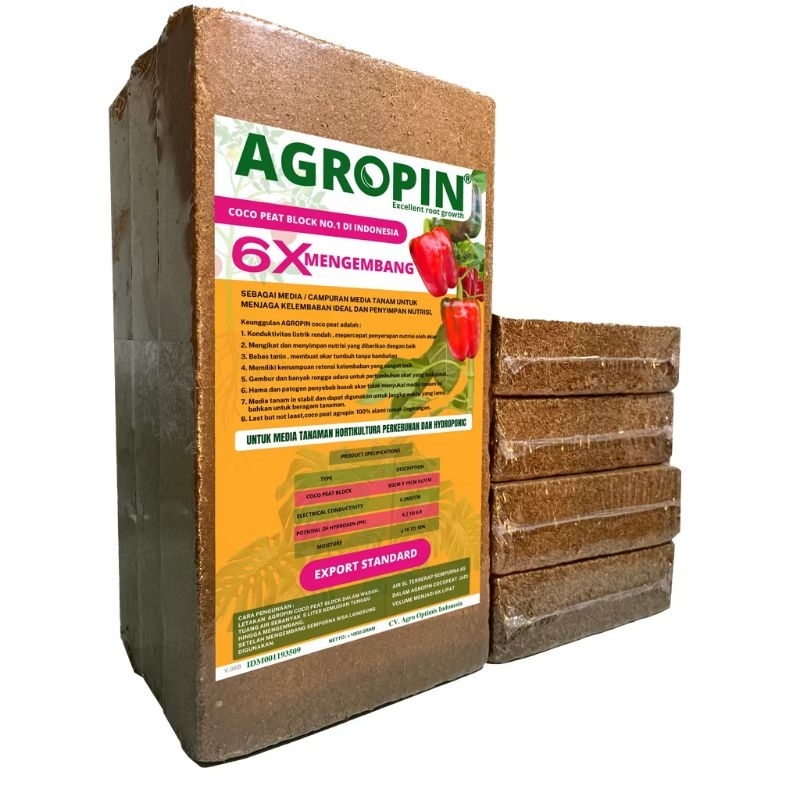 Agropin Cocopeat Block Media Tanam (1 Kg)