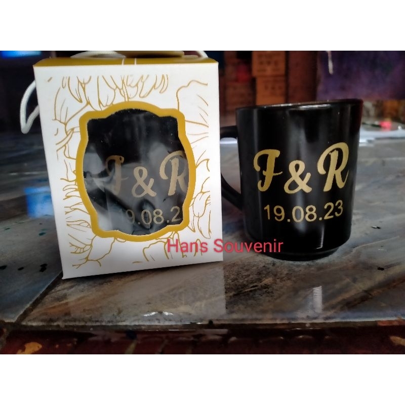 souvenir gelas hitam glossy/souvenir gelas hitam/souvenir gelas unik/souvenir wedding/souvenir khita