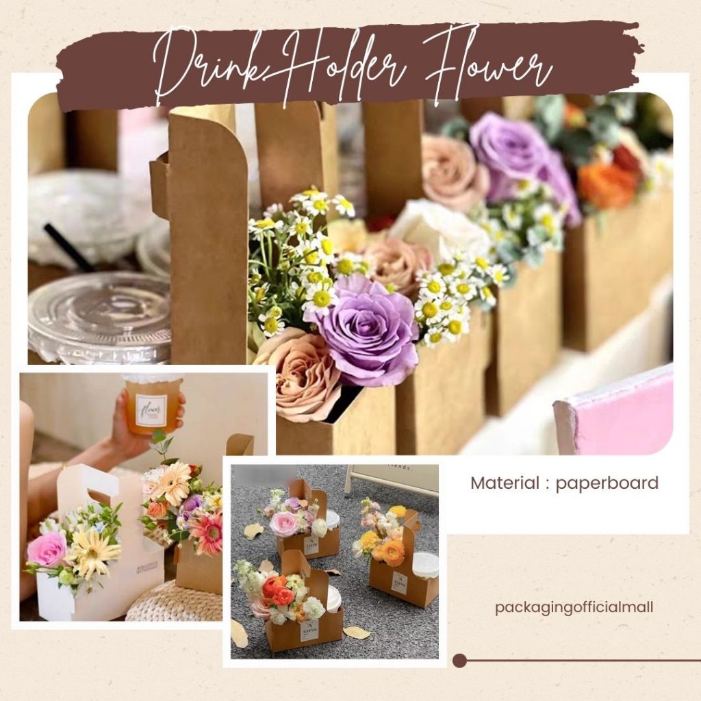 

DRINK HOLDER FLOWER / KERANJANG BUKET BUNGA / AKSESORIS BUKET / FLORIST BAG SUPPLY / FLOWER BASKET / PAPER BAG