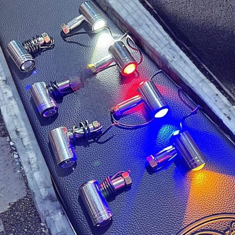 LAMPU SEIN PALU LED RITING CB LED STAINLESS LED SUPER TERANG NYALA BIRU KUNING UNTUK MOTOR CB GL MEG