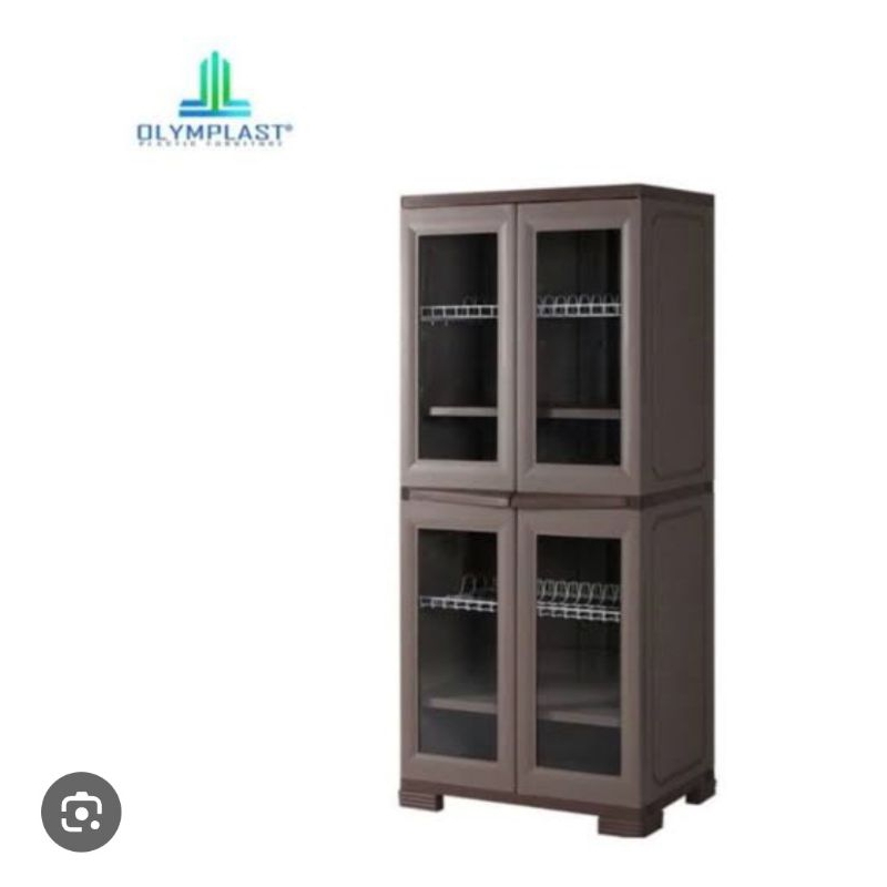 LEMARI PIRING PLASTIK KITCHEN LOCKER OLYMPLAST LEMARI DAPUR RAK PIRING MODERN