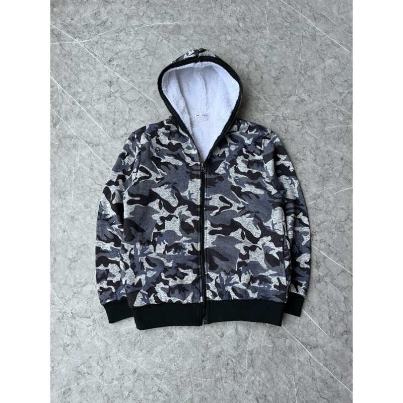 Zip Hoodie Inner Sherpa Camo Sleeping Sheep Not GU Uniqlo