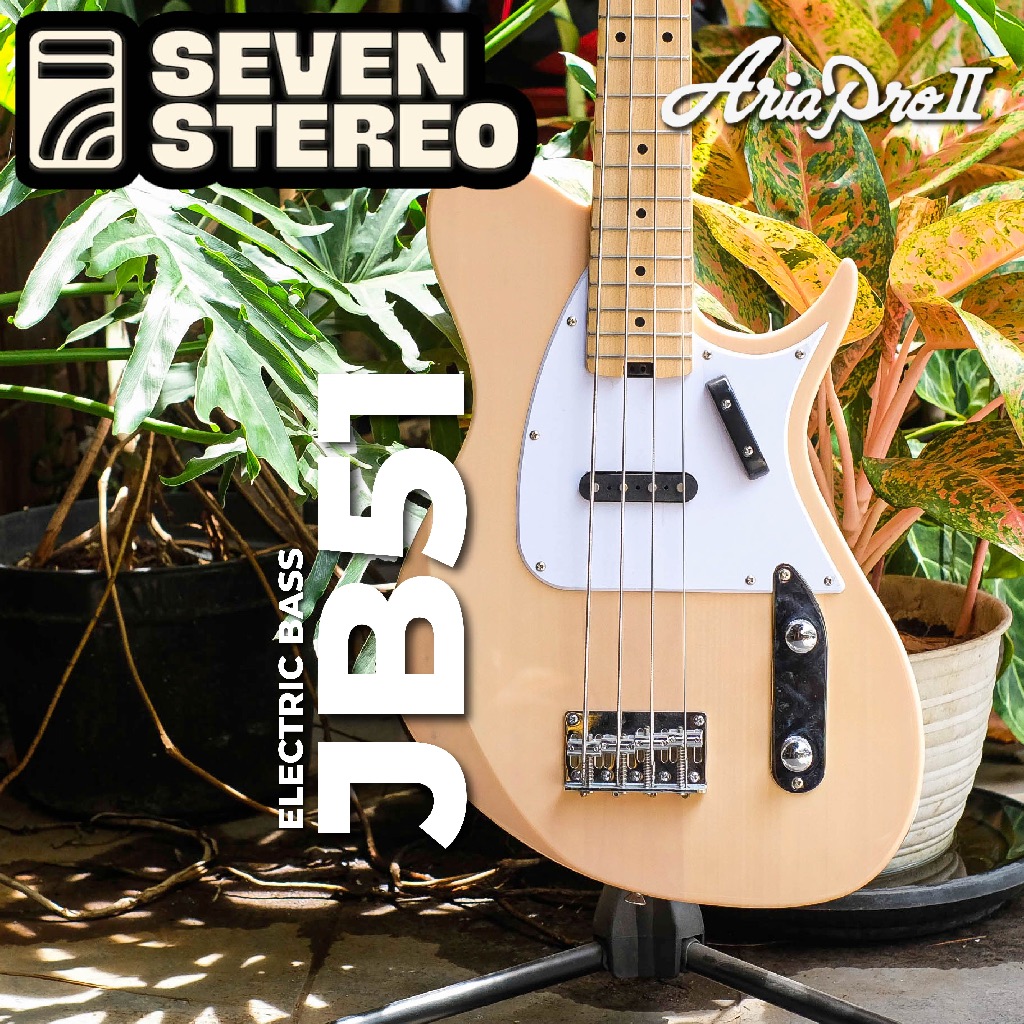 Aria Pro AriaPro II J-B51 JB51 Electric Bass See-Through Vintage White