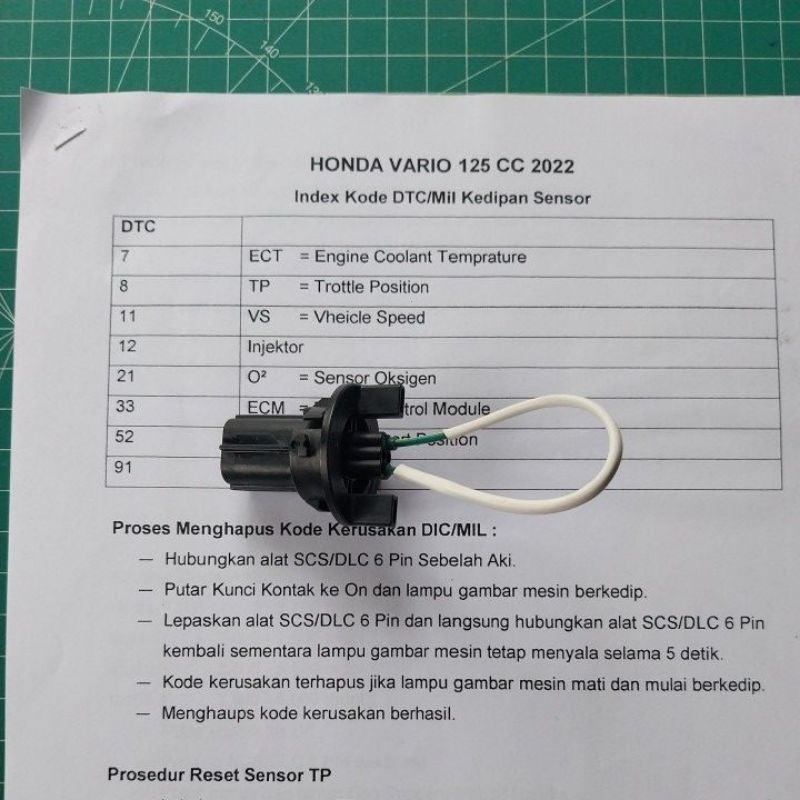 SOKET RESET ECM DLC/SCS HONDA NEW VARIO 125CC
