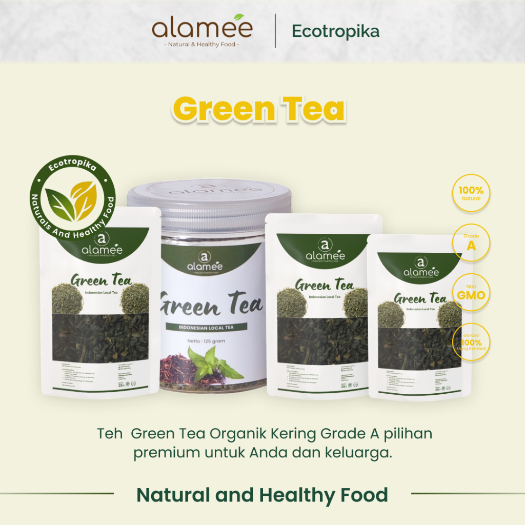 

Ecotropika x Alamee Teh Hijau Green Tea Organic Kering Organik Greentea Minuman Herbal