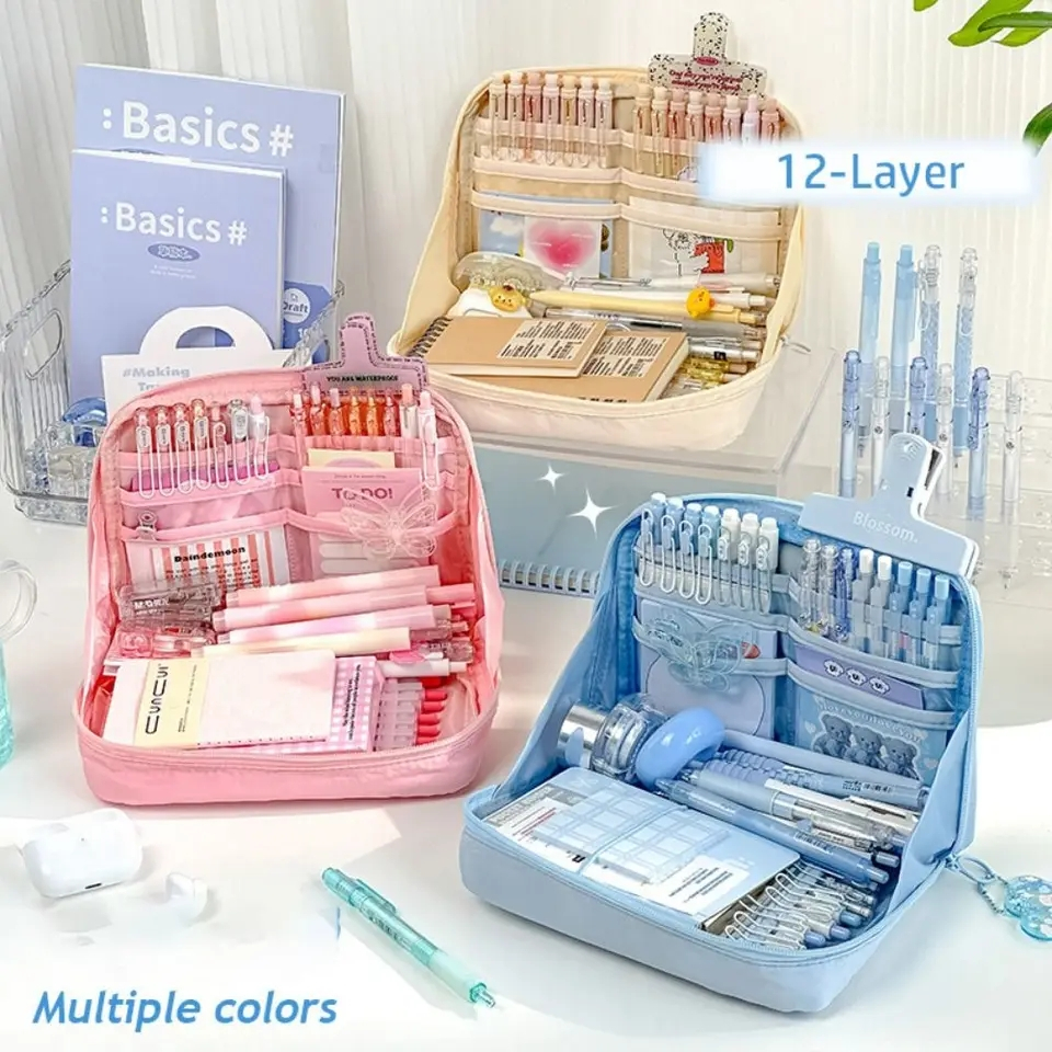 

TEMPAT PENSIL KOREA MULTI SEKAT UKURAN JUMBO