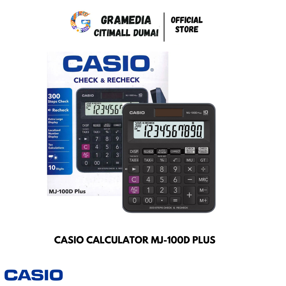 

CASIO CALCULATOR MJ-100D PLUS - Kalkulator Dagang 10 Digits Check & Recheck (Original) Gramedia Citimall Dumai