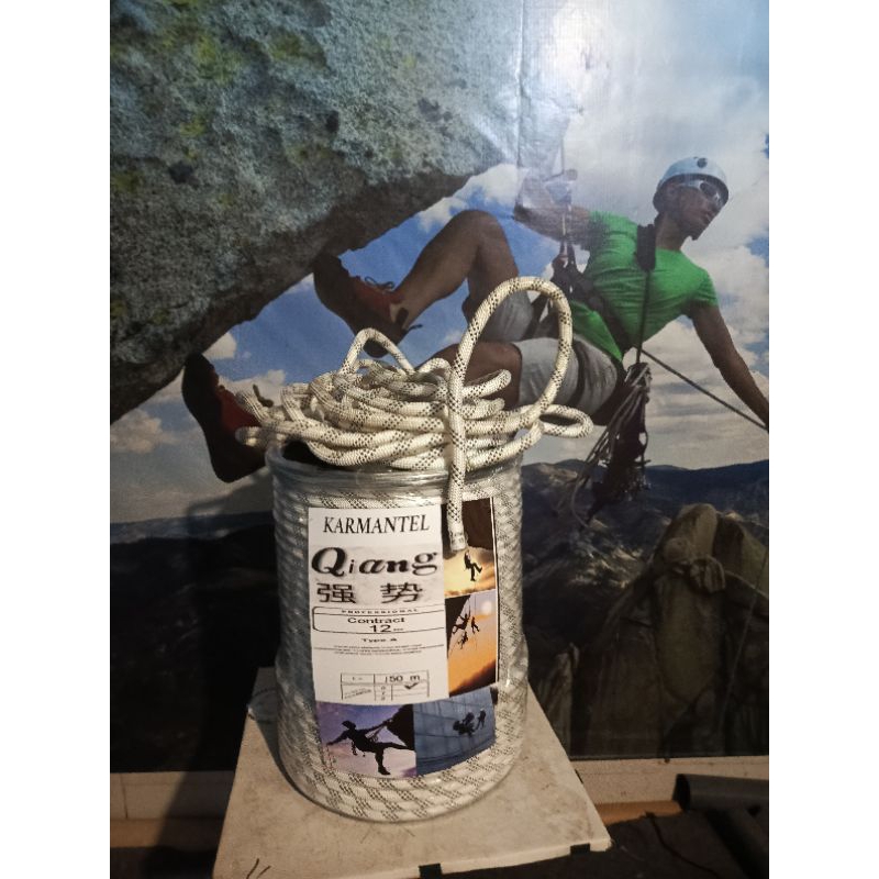 TALI KARMANTEL MEREK QIANG 12MM/TALI KARMANTEL STATIS 12MM/TALI KARMANTEL 12MM/JUAL TALI KARMANTEL M