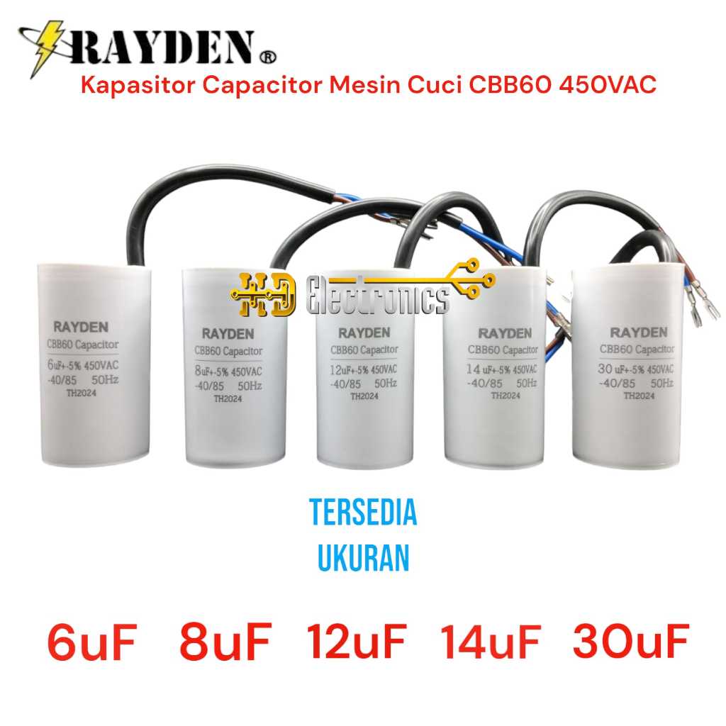 Kapasitor Capacitor Mesin Cuci CBB60 450VAC