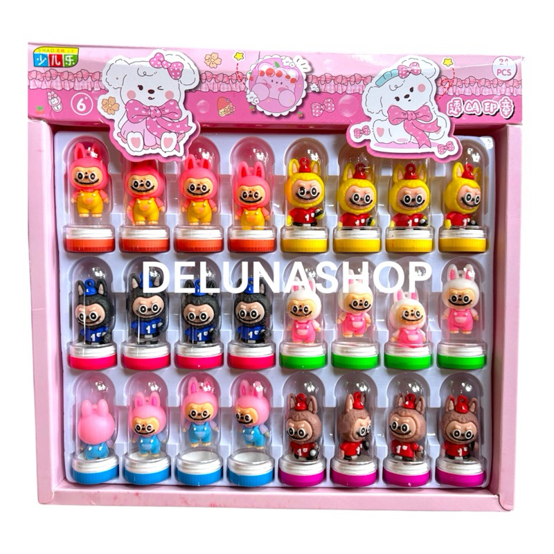 

Delunashop DL810A Stempel Boneka karet labubu stempel buku diary