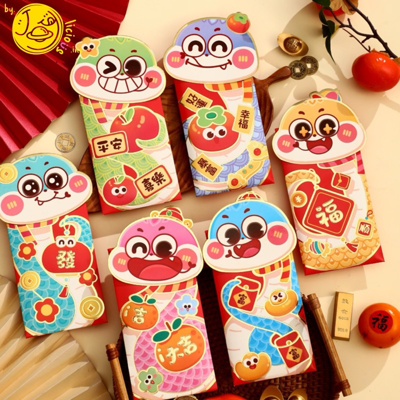 

[By.JoyLicious.inc]Angpao imlek 2025 Snake Angpau Cny 3D cute kualitas tebal Design ekslusif