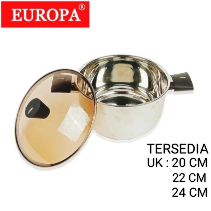 PANCI EUROPA SOUP POT | PANCI STAINLESS TUTUP KACA