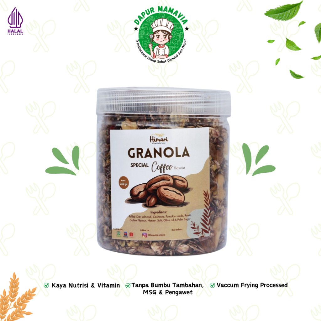 

Cemilan Sehat Granola Menu Sarapan Sehat 250gr Multi Rasa Coklat Kopi Blueberry Strawberry