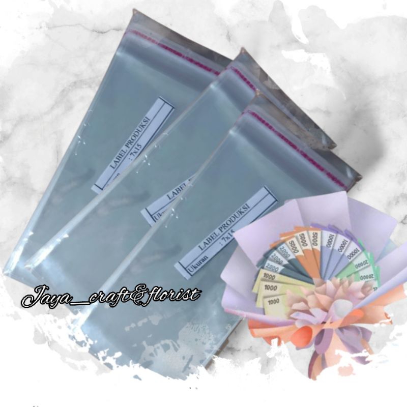 100 Lembar OPP 7 x 15 cm - Plastik Uang ( Untuk Buket / Mahar) Plastik OPP 7 X 15 cm - Plastik Money