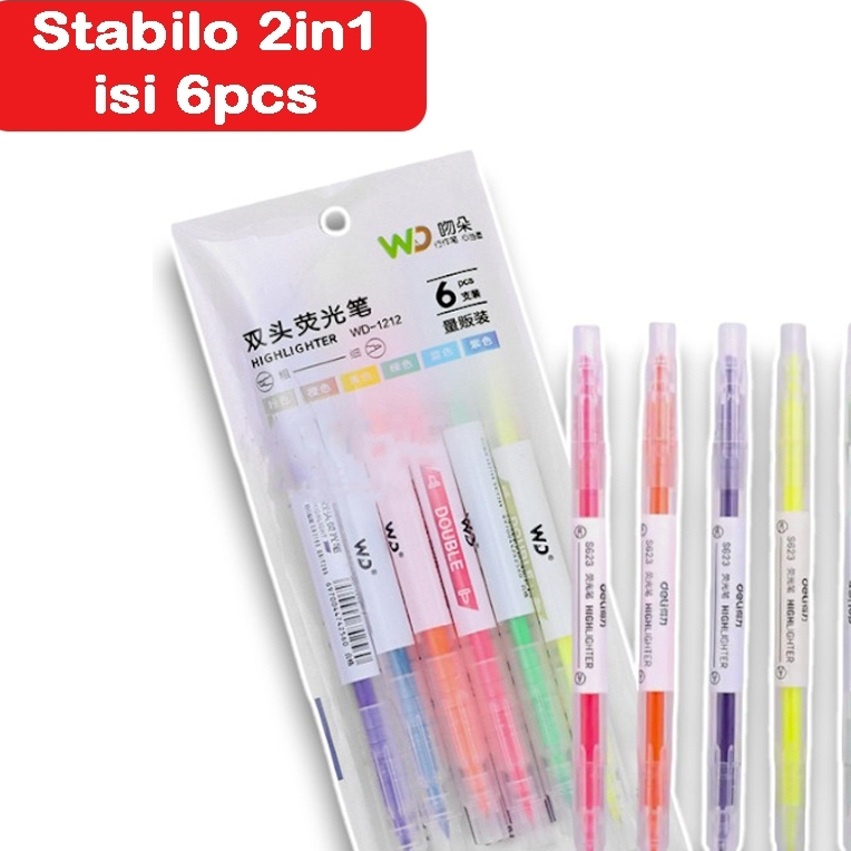 

Stabilo Pastel 1 Set Highlighter 2 Sisi 6 PCS