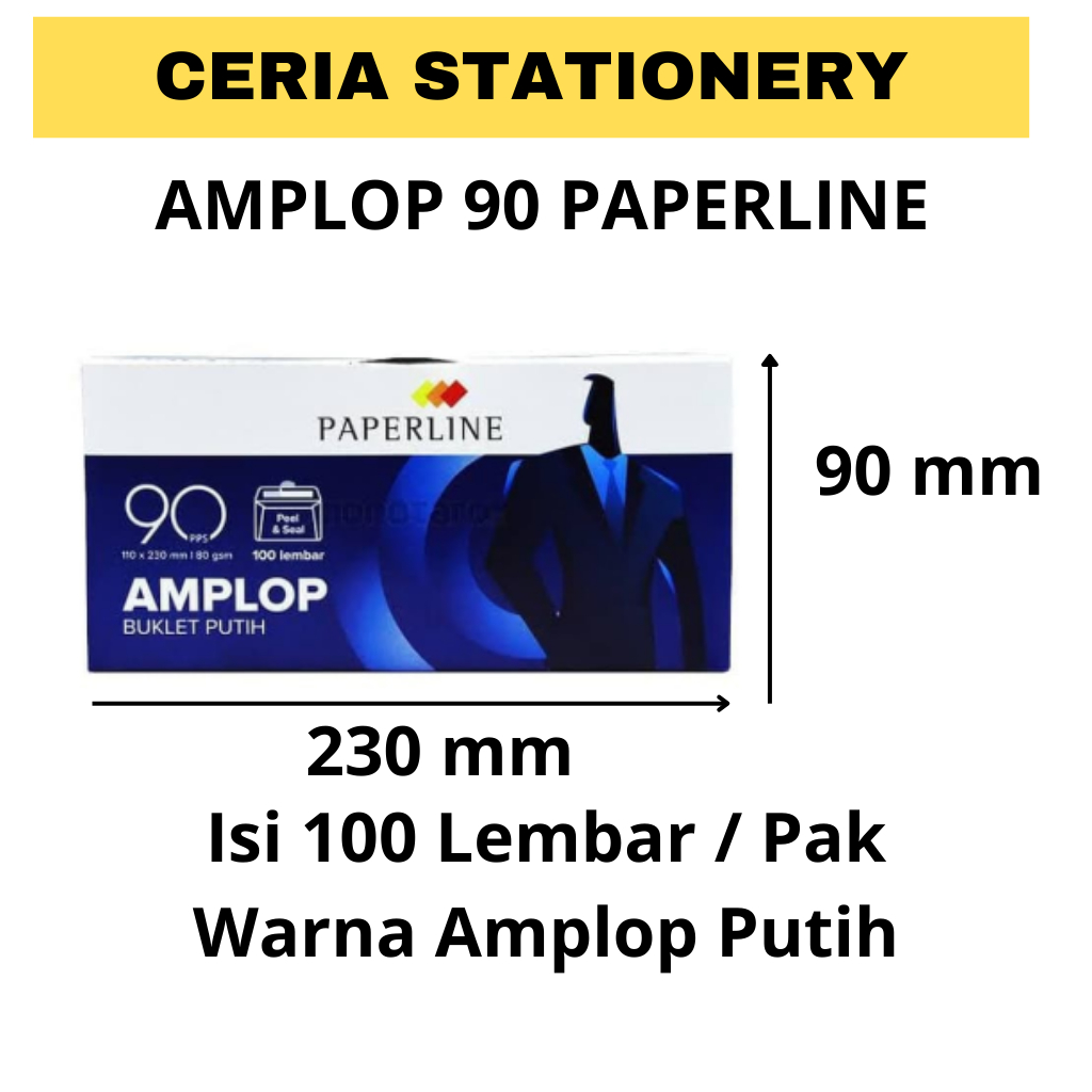 

Amplop Kertas Putih Paperline 90 PPS isi 100 Lembar / Amplop Putih 230 x 110 mm / Amplop Putih Besar