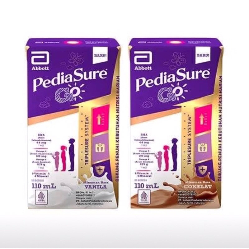 

Paket 4 Pcs - PEDIASURE GO (1-10 thn) - Nutrisi UHT - Ready to Drink (4 x 110 ml)